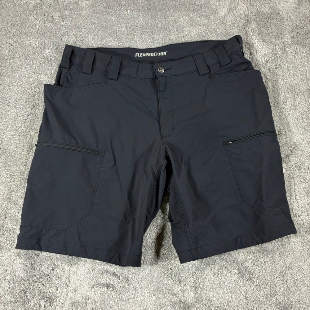 Duluth Trading Flexpedition Cargo Shorts Mens 40 Black Relaxed 11" Stretch 36324